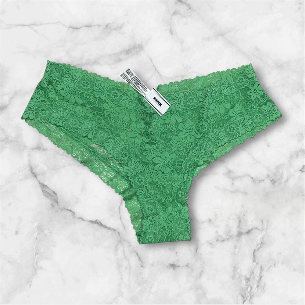 PINK Victoria's Secret Green Lace Panties